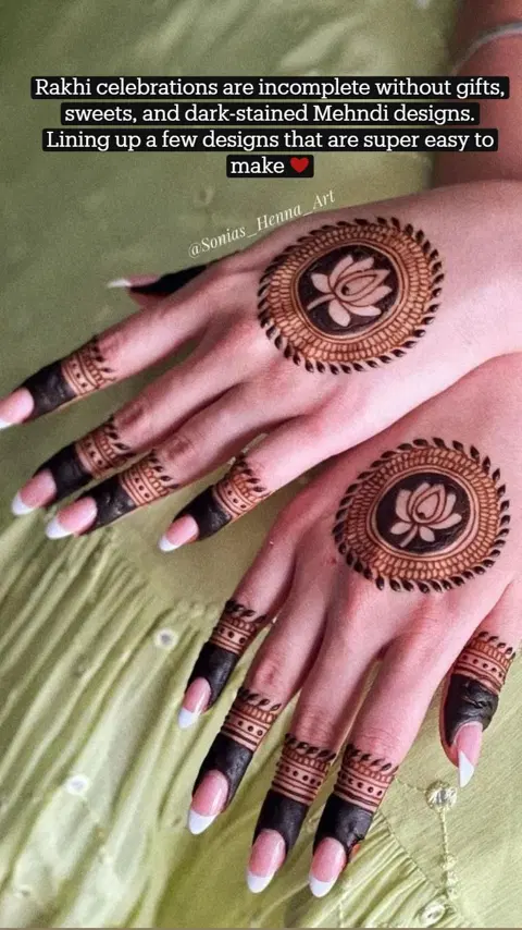 minimal simple circle back hand mehndi design