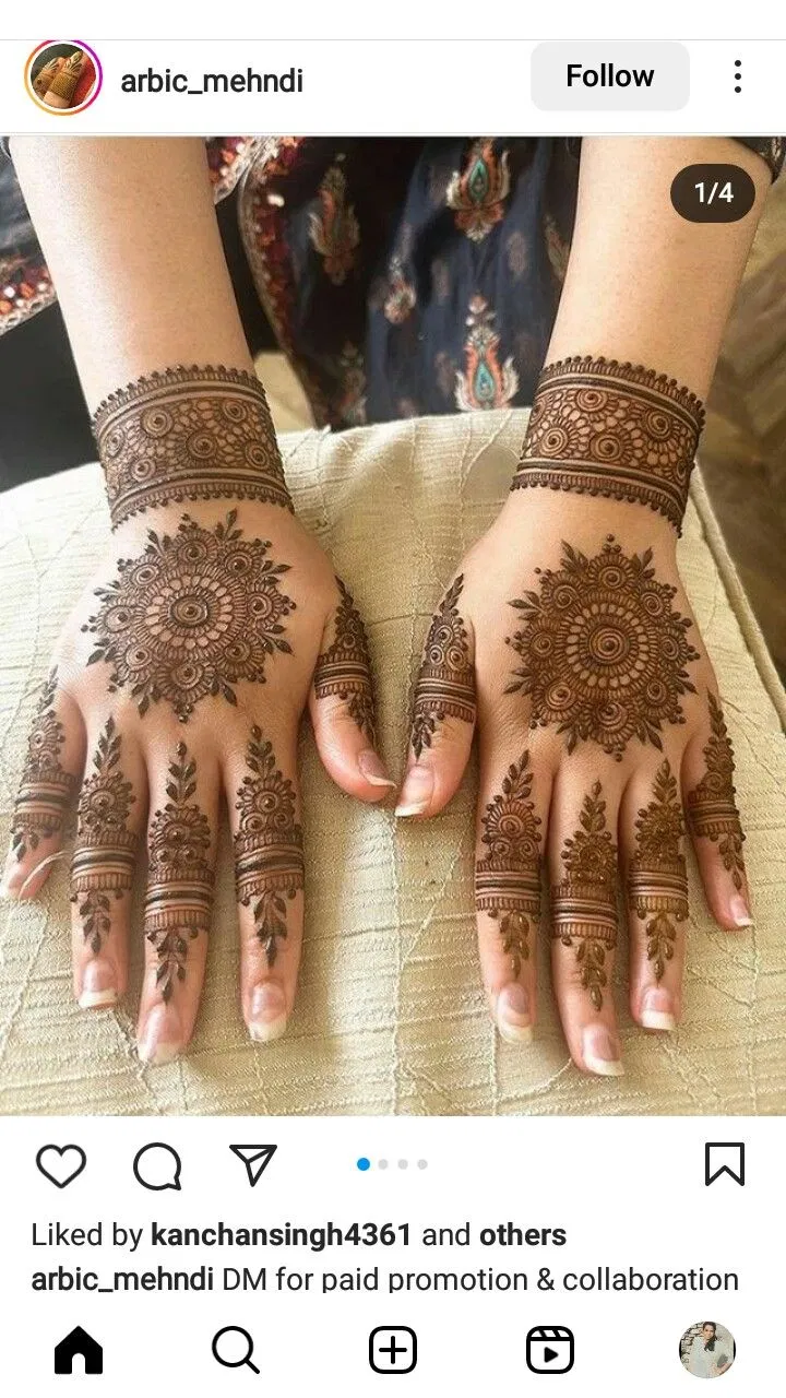 Simple Back Hand Mehndi Design with Gol Tikki for Eid (2)