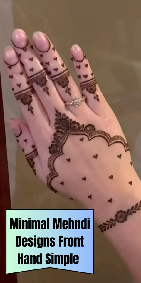 aesthetic minimal deity back hand mehndi design