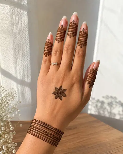 aesthetic minimal finger mehndi design