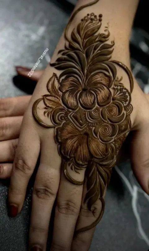 arabic dubai flower back hand mehndi design