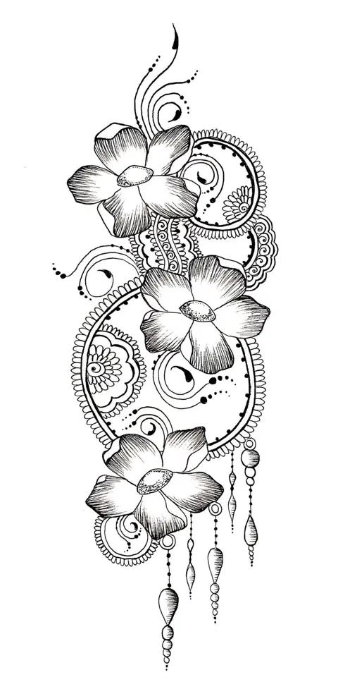 deity half hand mehndi design