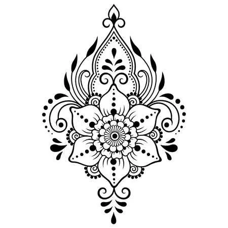 Mehndi Design with Gol Tikki, Flowers and Lotus (5)