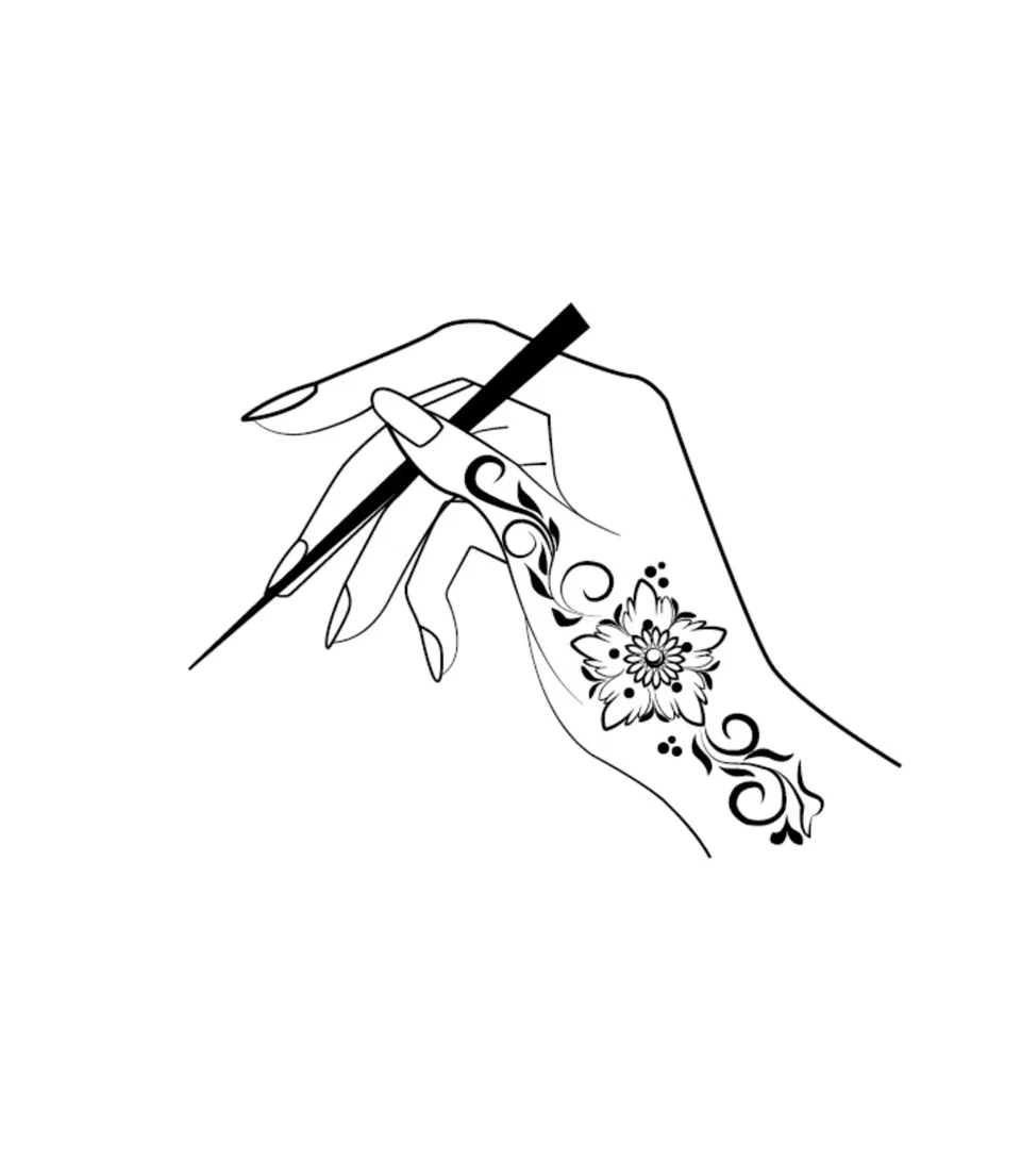 Stylish Wrist Mehndi Design with Flowers