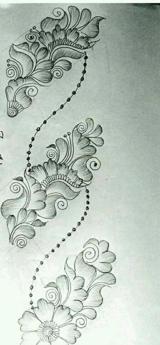 Arabic Simple Mehndi Design with Gol Tikki, Flowers and Lotus