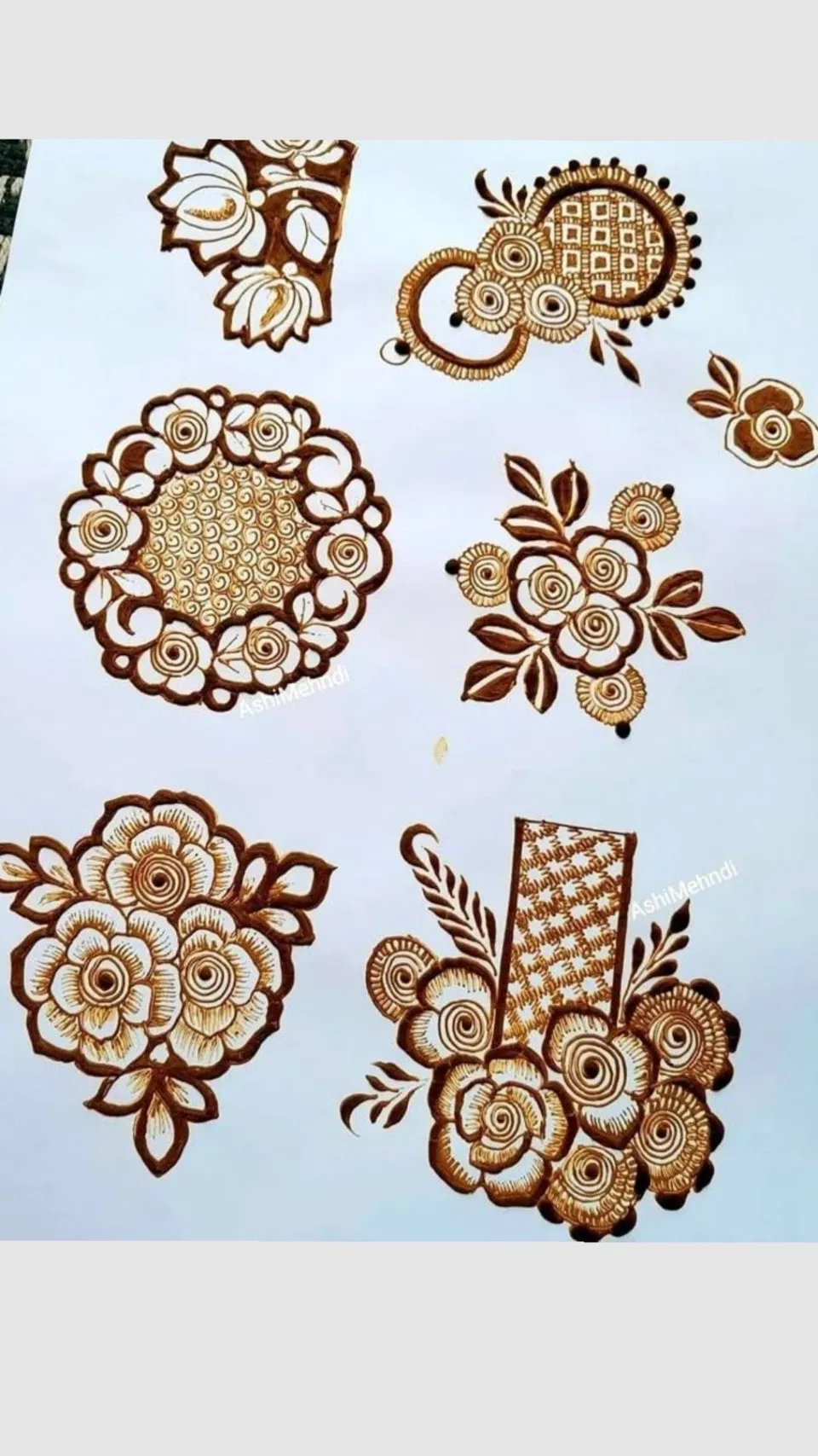 Simple Front Hand Mehndi Design with Flowers (2)