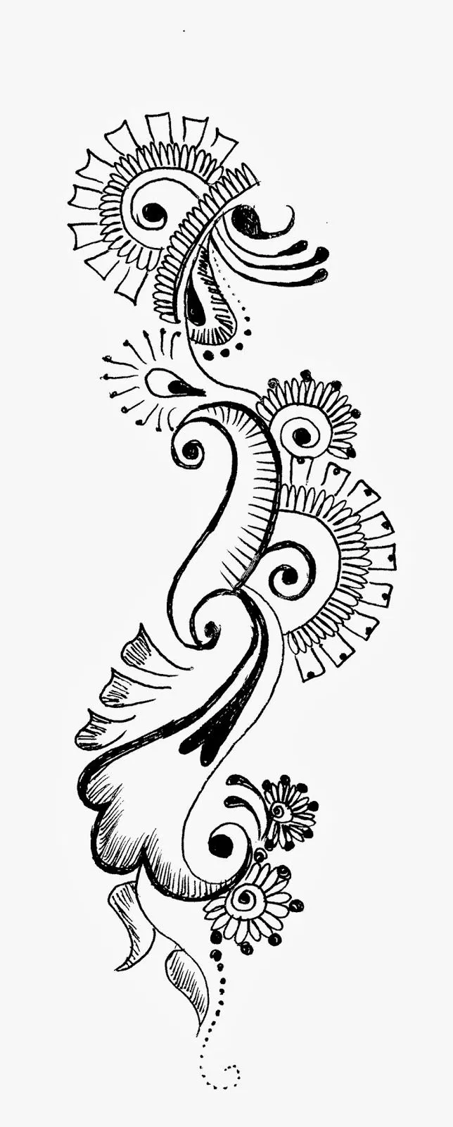 Arabic Simple Mehndi Design with Peacock (2)