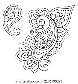 Indian Simple Mehndi Design with Flowers and Moon