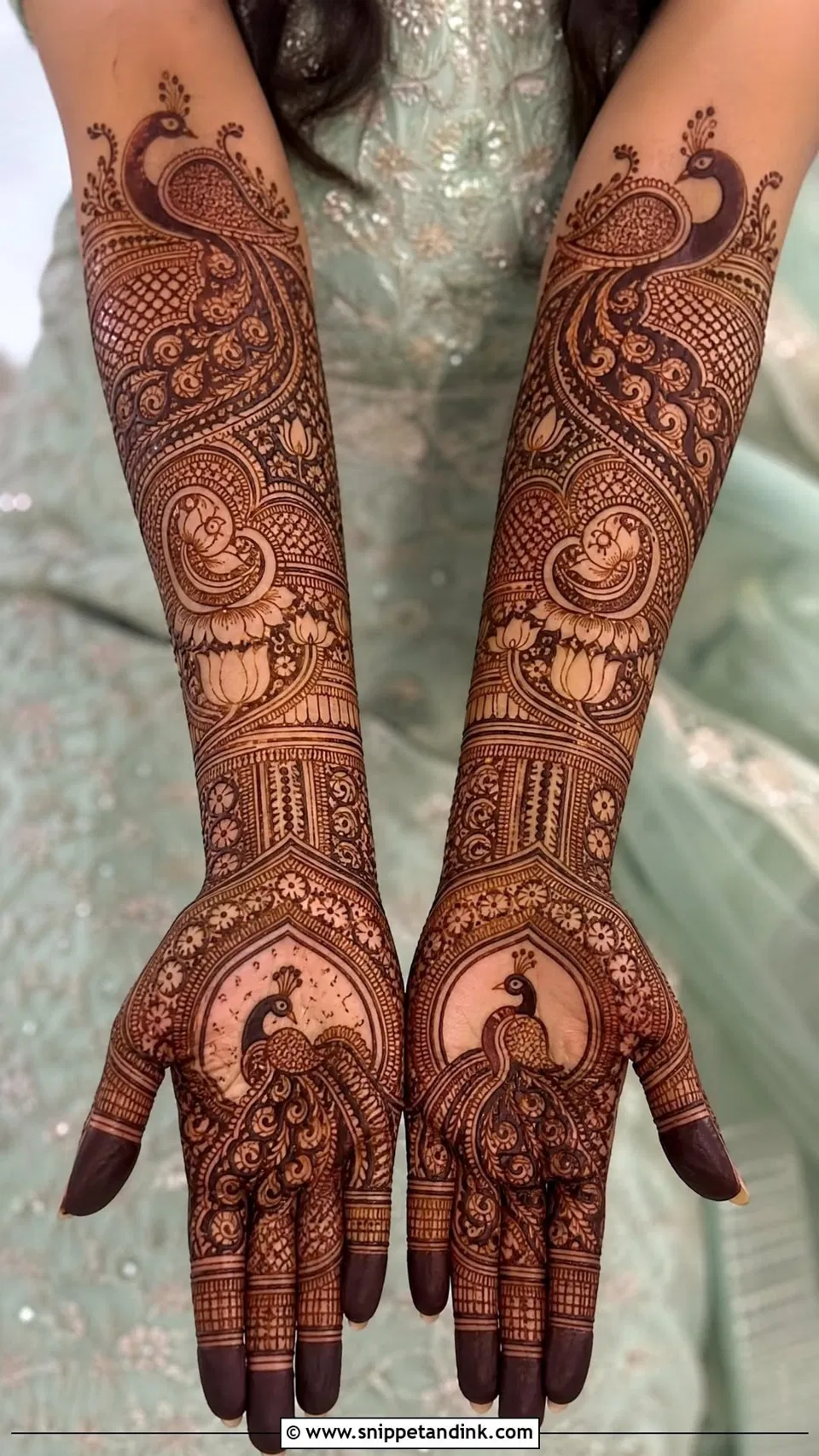Arabic Bridal Foot Mehndi Design with Figures and Peacock (2)
