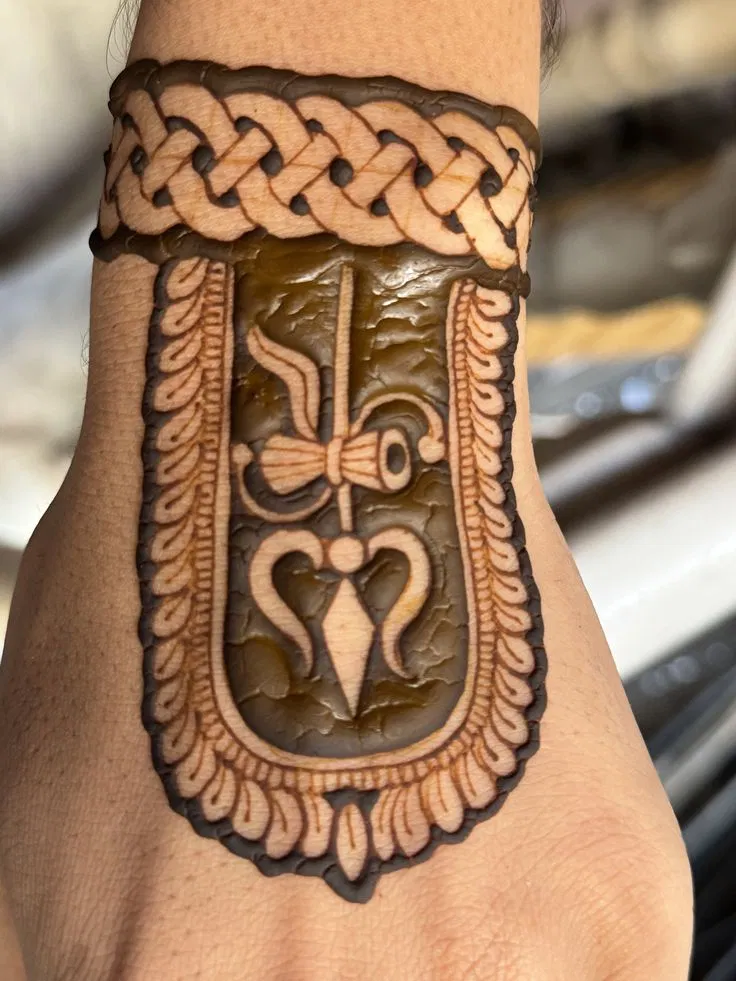 Bridal Indian Full Hand Mehndi Design with Deity