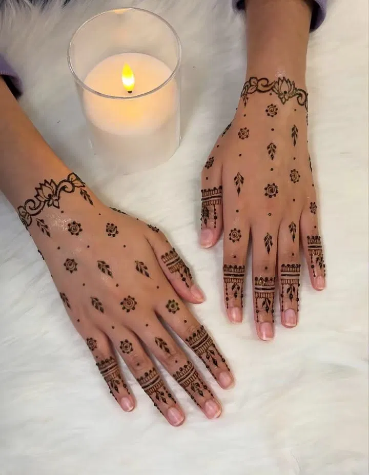 Aesthetic Minimal Back Hand Mehndi Design (4)