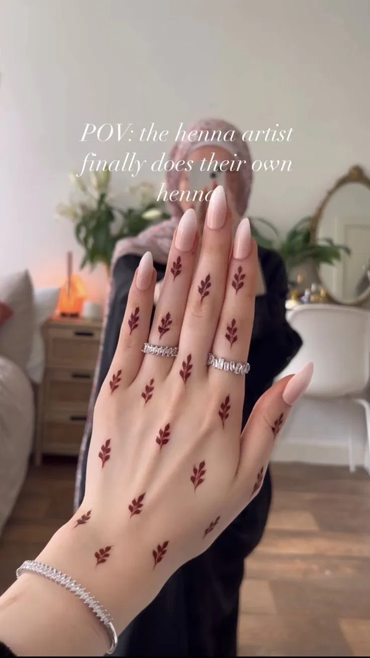 Aesthetic Minimal Back Hand Mehndi Design for Eid