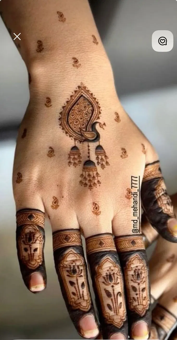 Aesthetic Minimal Back Hand Mehndi Design (5)