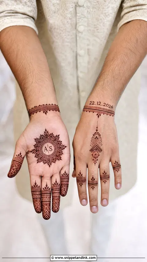 arabic bridal deity back hand mehndi design
