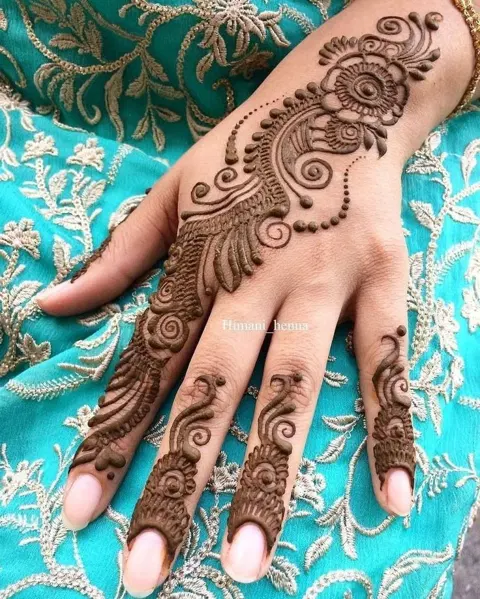 arabic simple bel back hand mehndi design