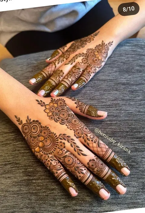 simple stylish bel back hand mehndi design