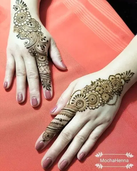 arabic simple bel back hand mehndi design