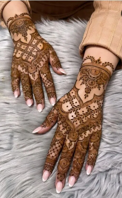 Bridal Indian Finger Mehndi Design for Eid
