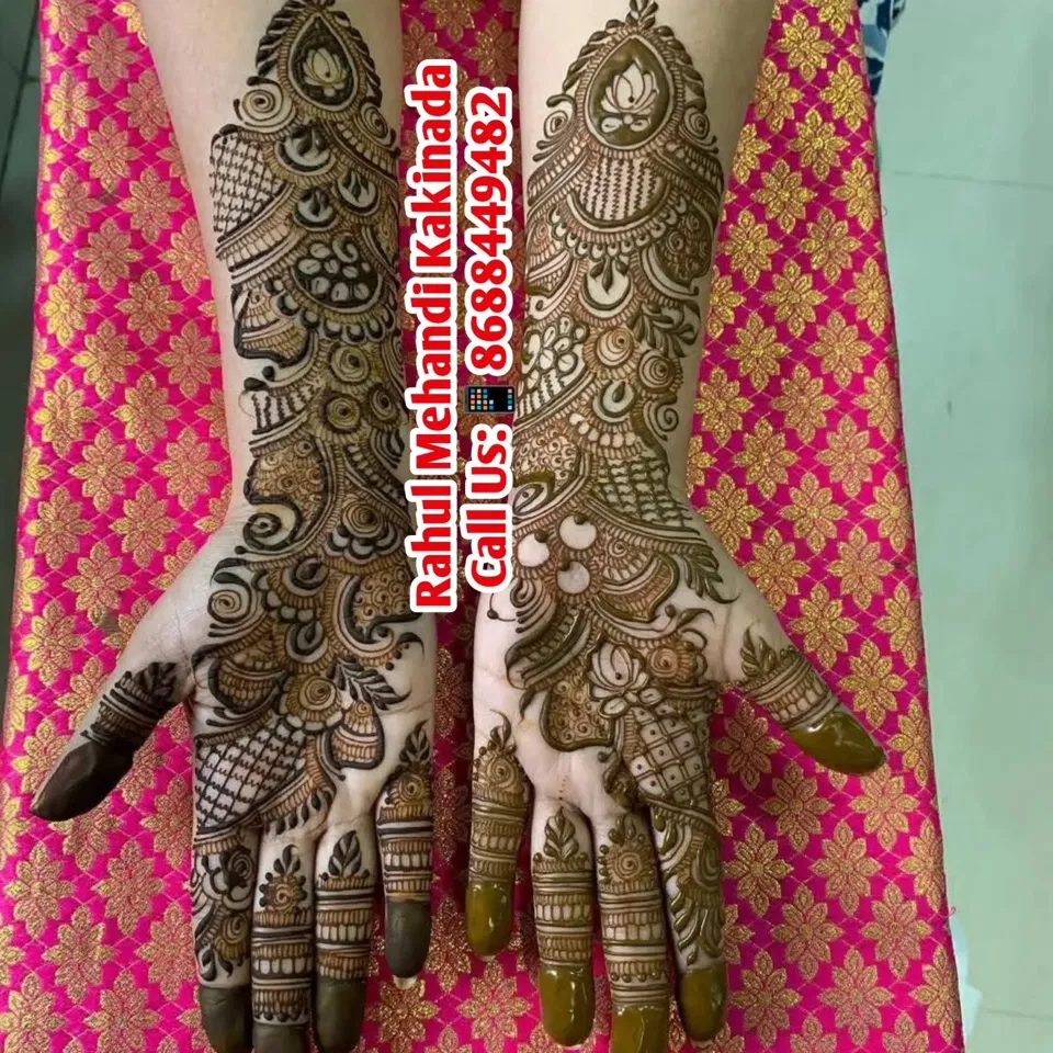 Aesthetic Arabic Front Hand Mehndi Design with Deity and Figures