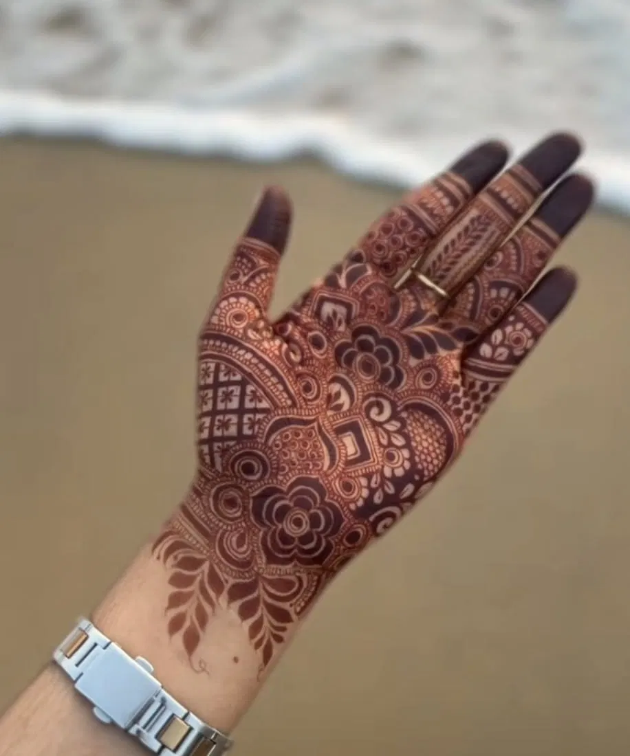 Aesthetic Bridal Finger Mehndi Design (8)