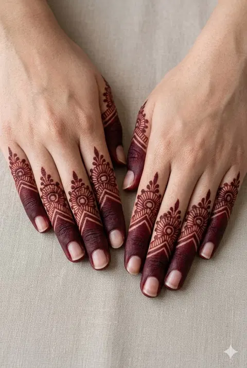 aesthetic minimal back hand mehndi design