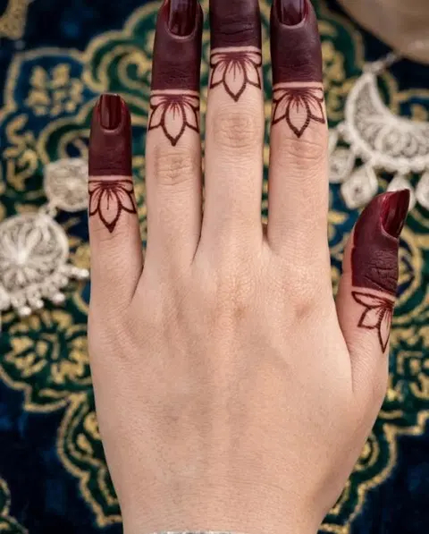 minimal royal flower back hand mehndi design