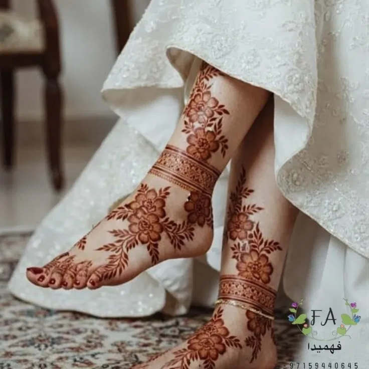Arabic Bridal Foot Mehndi Design (8)