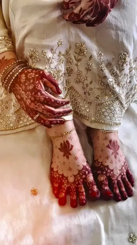 bridal indian figure back hand mehndi design