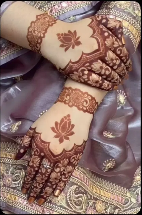 bridal simple circle back hand mehndi design