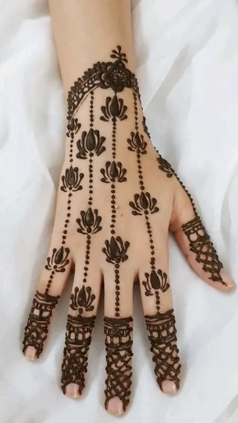 lotus arm mehndi design