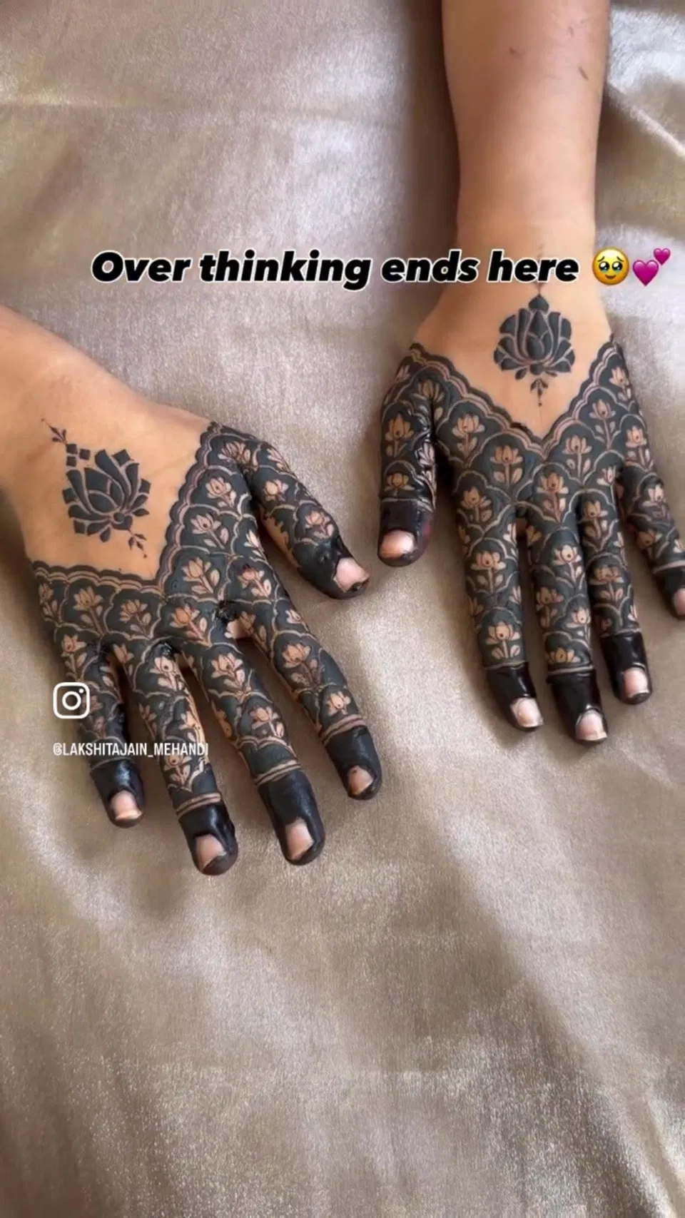 Bridal Indian Back Hand Mehndi Design with Lotus (2)
