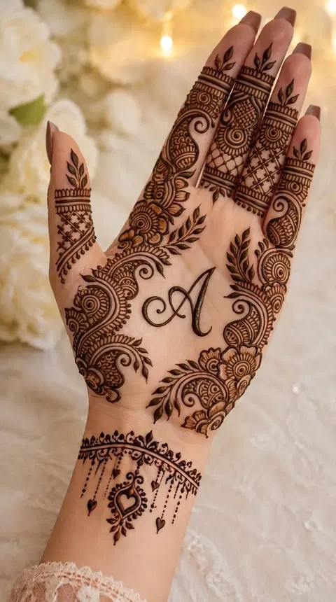 stylish circle finger mehndi design