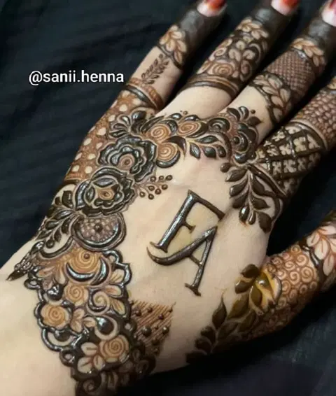 arabic simple circle finger mehndi design