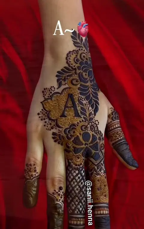 bridal simple name front hand mehndi design