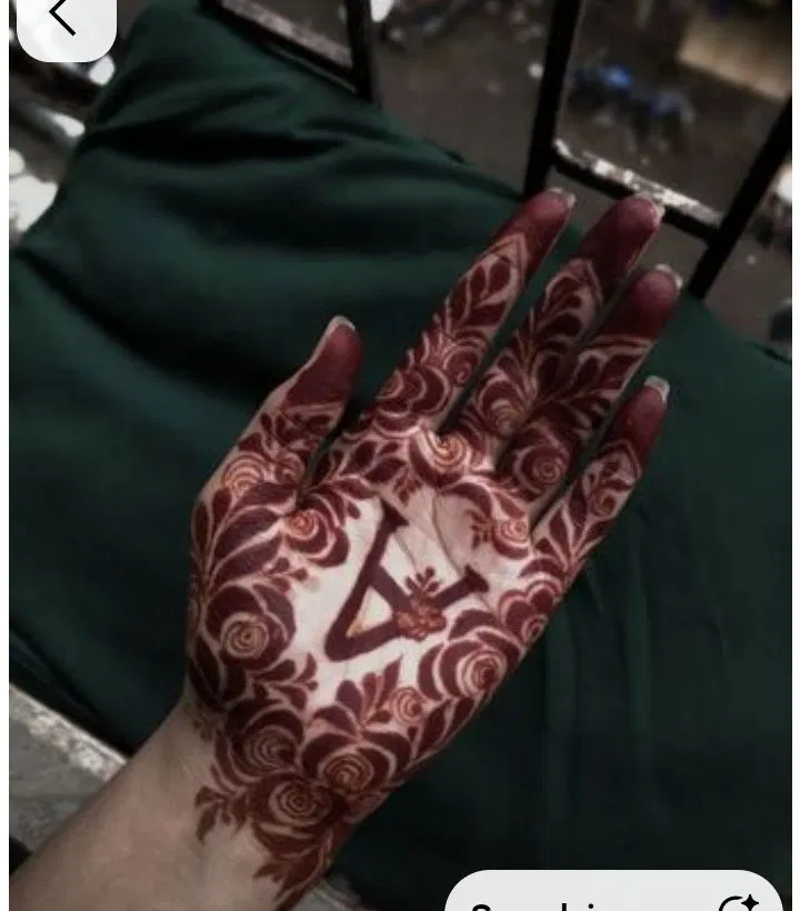 Simple Stylish Front Hand Mehndi Design with Hidden Name (5)