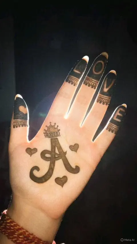 aesthetic indian name front hand mehndi design