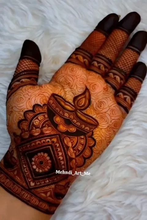arabic bridal front hand mehndi design