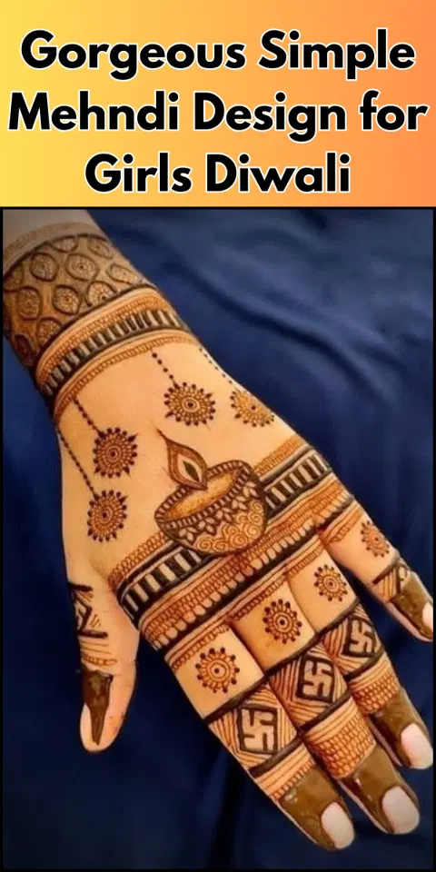 simple stylish back hand mehndi design