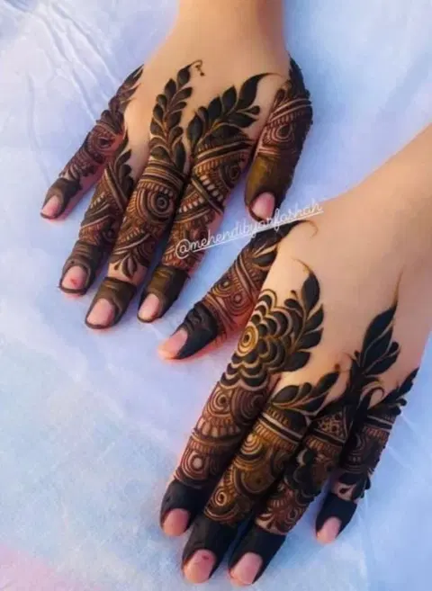 royal stylish back hand mehndi design
