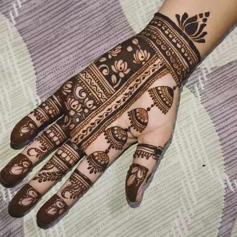 arabic bridal finger mehndi design