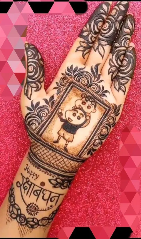 front hand mehndi design