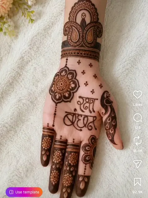 front hand mehndi design