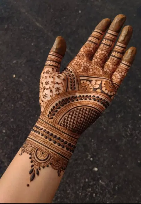 arabic indian front hand mehndi design