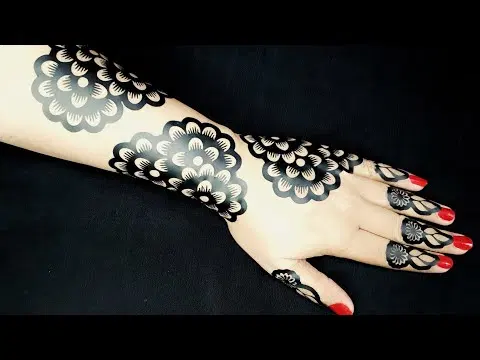 simple flower arm mehndi design