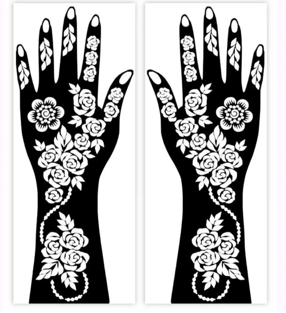 Simple Front Hand Mehndi Design with Flowers (3)