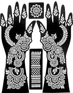 bridal indian flower finger mehndi design
