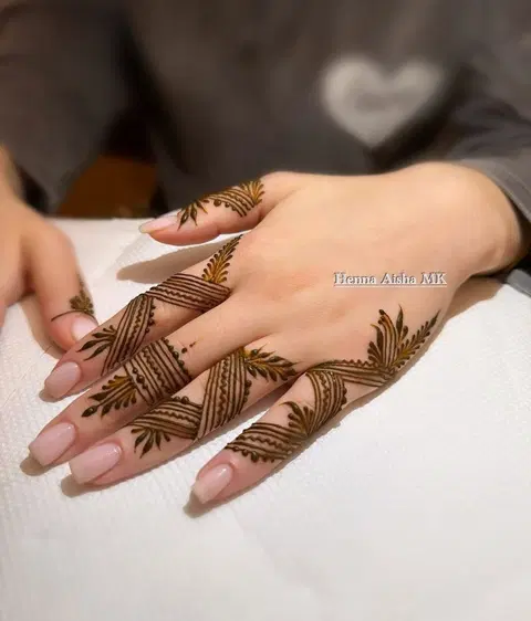 aesthetic simple back hand mehndi design