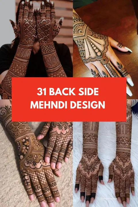 bridal stylish moon back hand mehndi design