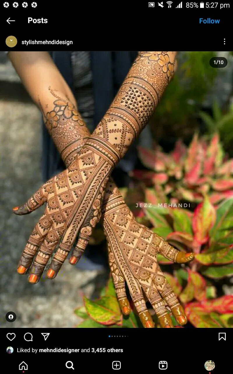 Aesthetic Bridal Back Hand Mehndi Design with Gol Tikki, Figures and Hidden Name (5)