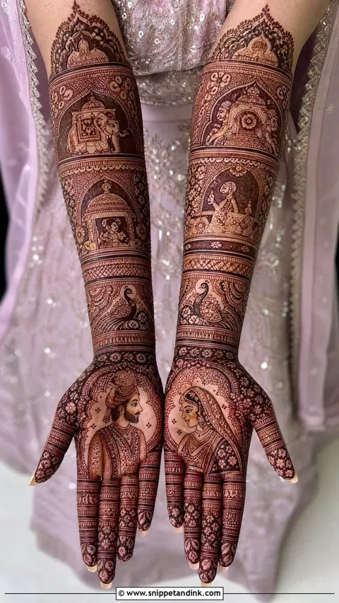 arabic bridal figure finger mehndi design